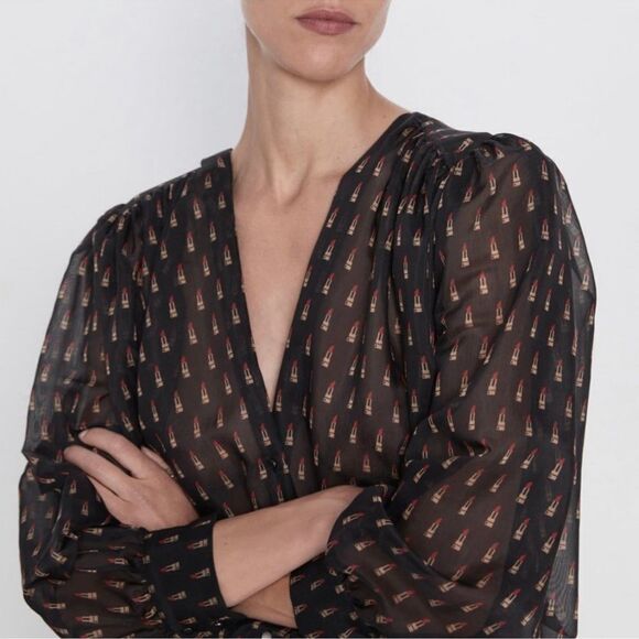 Zara Black Sheer Bodysuit - Picture 5 of 8